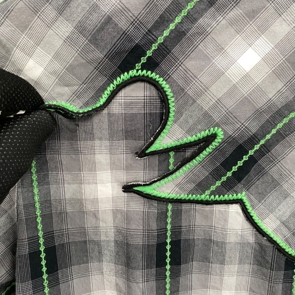 Cruel Girl Shirt Womens  Small Black Gray Green Snaps Embroidered Cowgirl Shirt - Picture 13 of 13